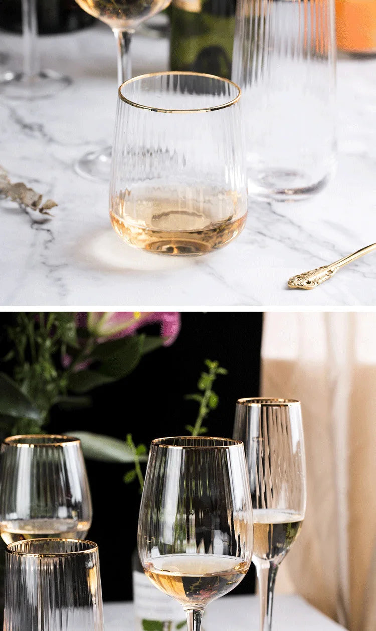 Golden Elegant Wine Glasses