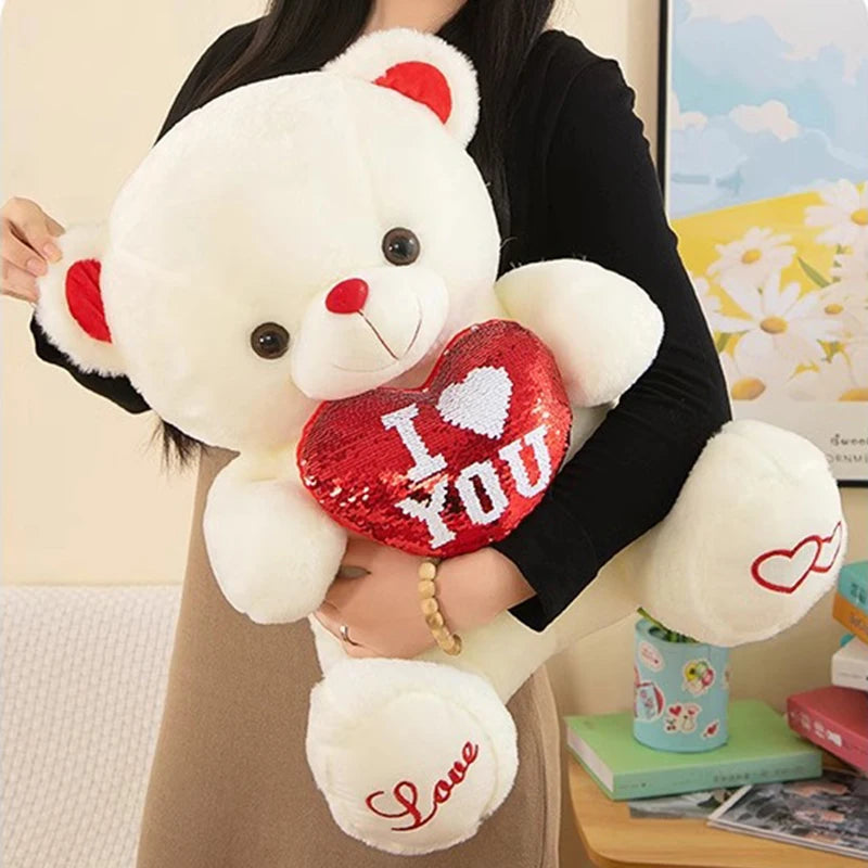 "I ♡ YOU" White Teddy Bear