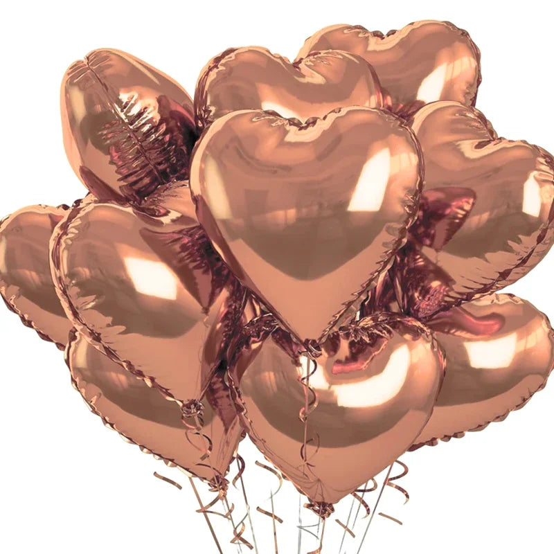 60-5PCS Red Heart Foil Balloons