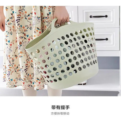 Household plastic laundry basket