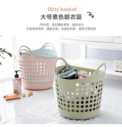 Household plastic laundry basket