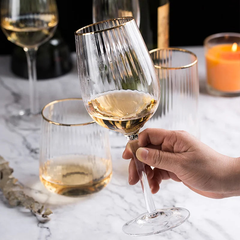 Golden Elegant Wine Glasses