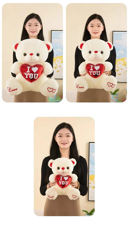 "I ♡ YOU" White Teddy Bear