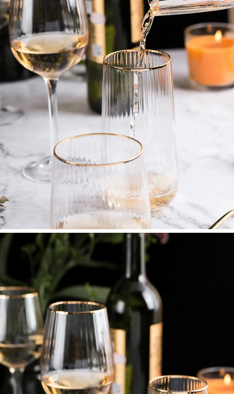 Golden Elegant Wine Glasses