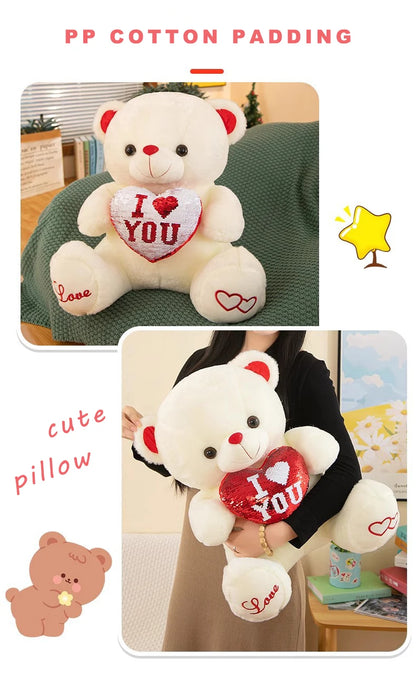 "I ♡ YOU" White Teddy Bear