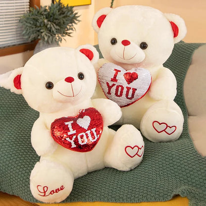 "I ♡ YOU" White Teddy Bear