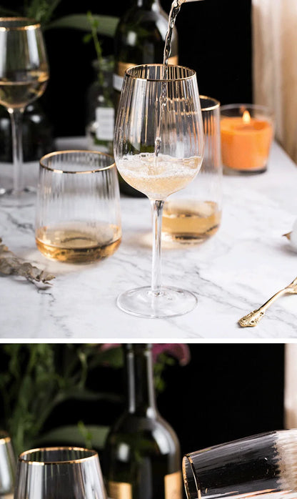 Golden Elegant Wine Glasses