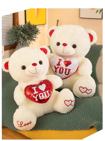 "I ♡ YOU" White Teddy Bear