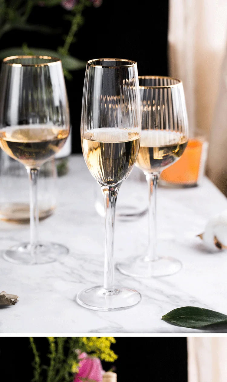 Golden Elegant Wine Glasses