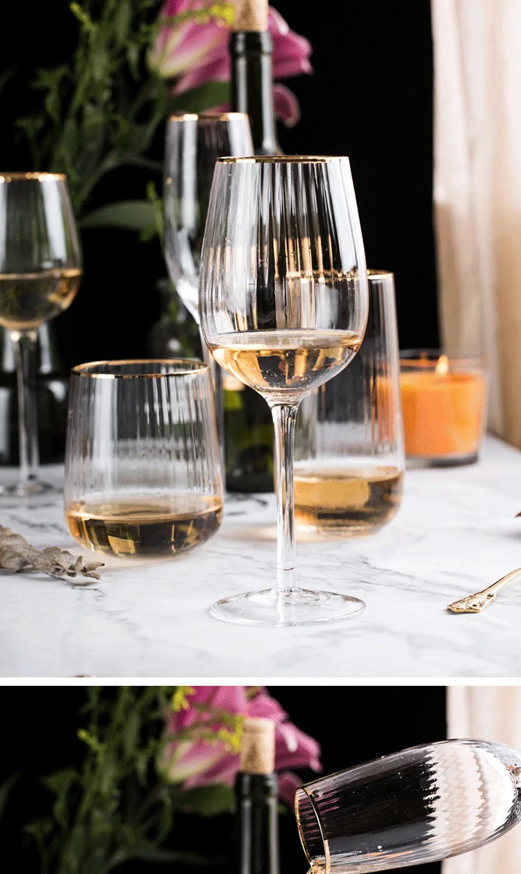 Golden Elegant Wine Glasses