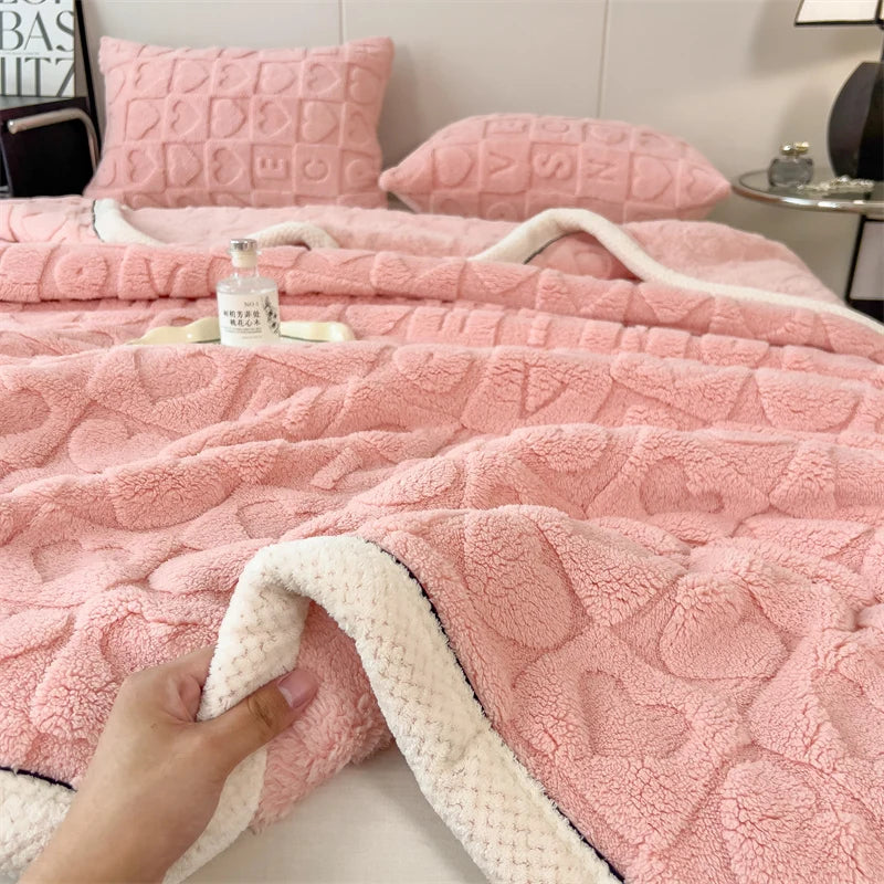 Heart Checkered Blanket