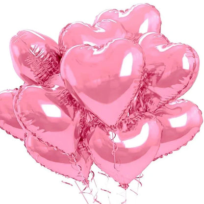 60-5PCS Red Heart Foil Balloons