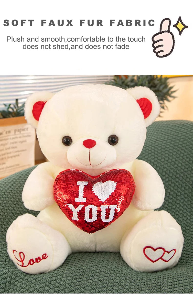 "I ♡ YOU" White Teddy Bear