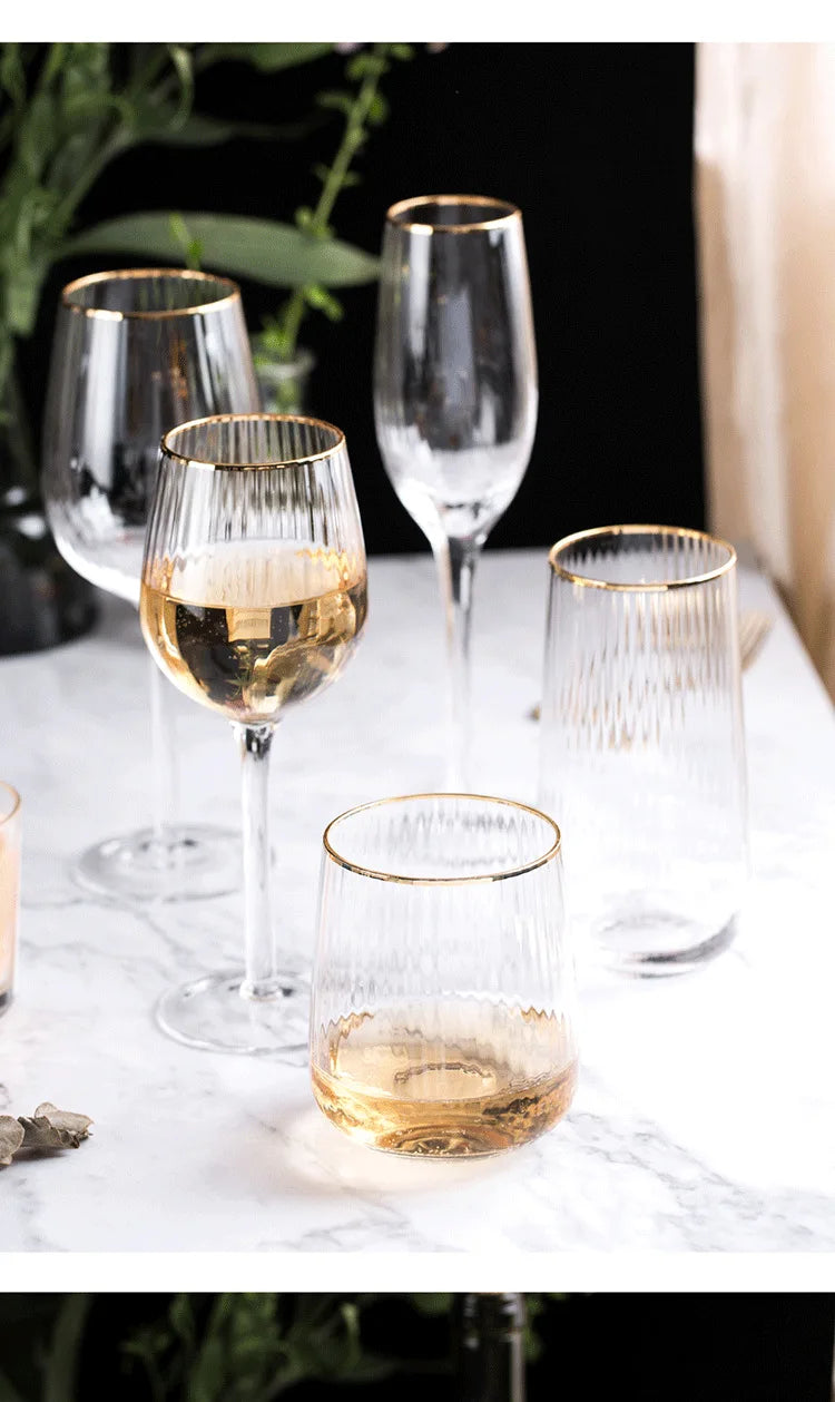 Golden Elegant Wine Glasses