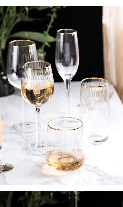 Golden Elegant Wine Glasses