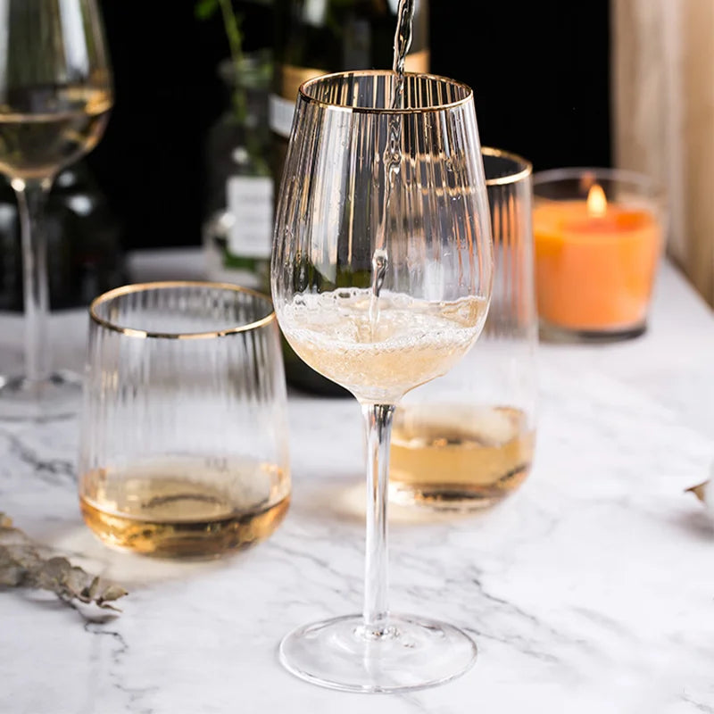 Golden Elegant Wine Glasses