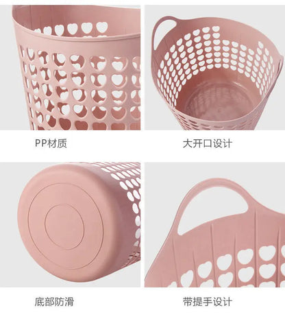 Household plastic laundry basket