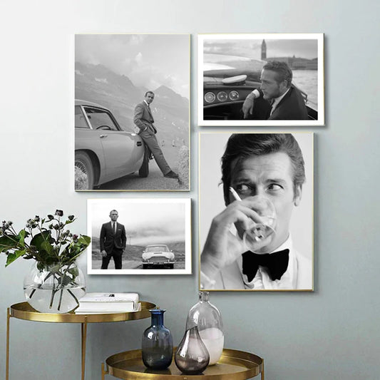 James Bond Posters in black and white